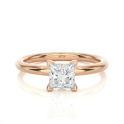 1 Carat Elena Charm Princess Cut Diamond Solitaire Engagement Ring for Women – Classic Bridal Jewelry