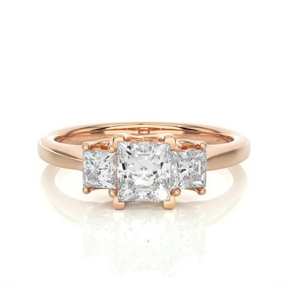 2.00 Carat Trinity Princess Cut Diamond Engagement Ring for Women – Three Stone Bridal Jewelry