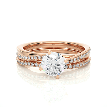 2.52 Carat Round Cut Solitaire Diamond Engagement Ring with Round Side Stones – Elegant Bridal Ring