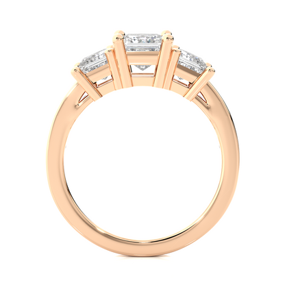 Three Stone 2.20 Carat Princess Cut Diamond Engagement Ring for Women – Elegant Bridal Jewelry