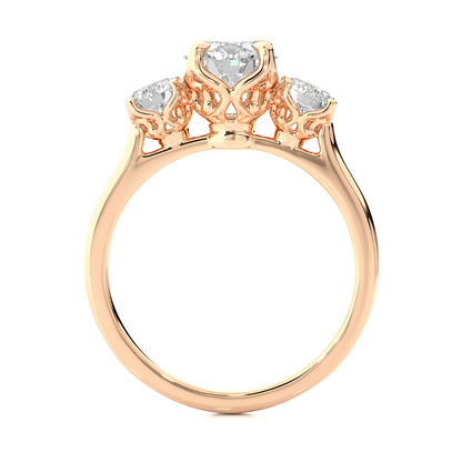 Three Stone 2 Carat Round Cut Diamond Engagement Ring for Women – Elegant Bridal Jewelry