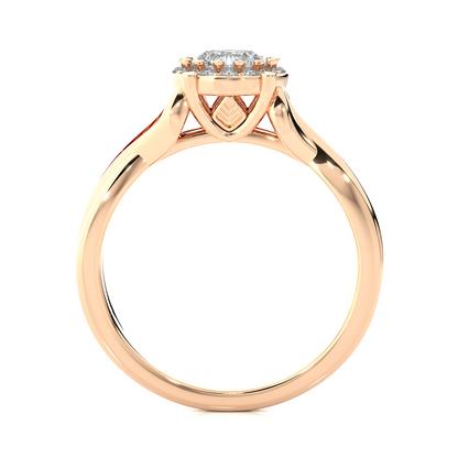 1.28 Carat Round Cut Halo Diamond Engagement Ring for Women – Elegant Bridal Jewelry