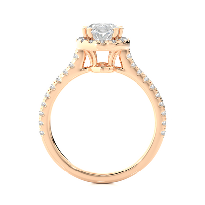 1.36 Carat Oval Cut Halo Diamond Engagement Ring for Women – Elegant Bridal Jewelry