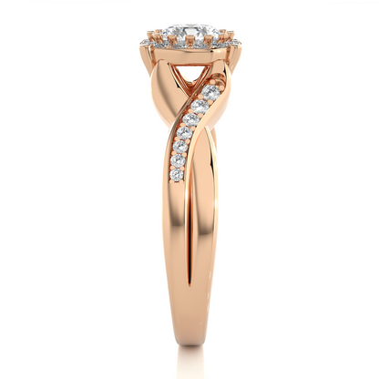1.28 Carat Round Cut Halo Diamond Engagement Ring for Women – Elegant Bridal Jewelry