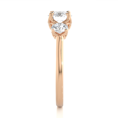 Three Stone 2 Carat Round Cut Diamond Engagement Ring for Women – Elegant Bridal Jewelry