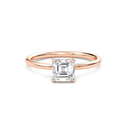 2 Carat Asscher Cut Solitaire Diamond Engagement Ring – Elegant Bridal Ring