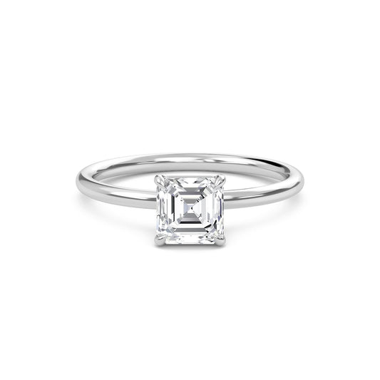 2 Carat Asscher Cut Solitaire Diamond Engagement Ring – Elegant Bridal Ring