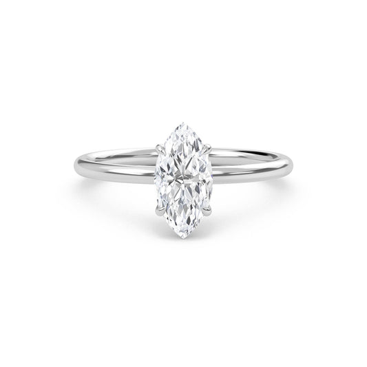 2 Carat Marquise Cut Solitaire Diamond Engagement Ring – Elegant Bridal Jewelry