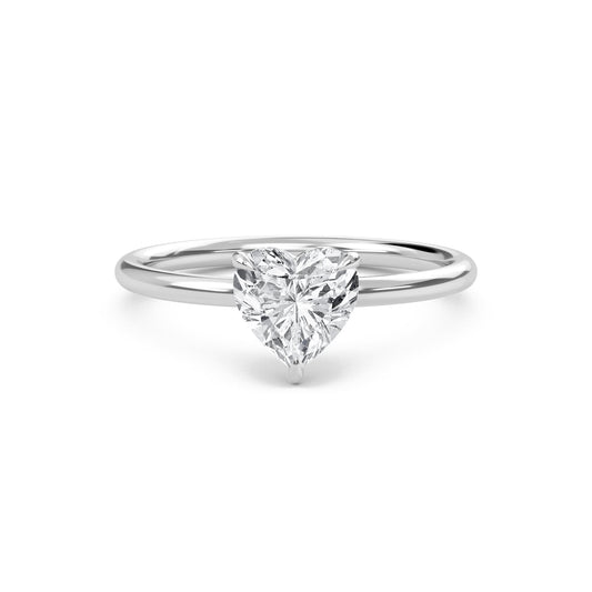 2 Carat Heart Cut Solitaire Diamond Engagement Ring – Elegant Bridal Jewelry
