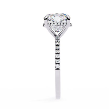 3.25 Carat Cushion Cut Diamond Solitaire Engagement Ring for Women – Luxury Bridal Jewelry