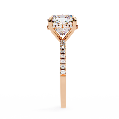 3.25 Carat Cushion Cut Diamond Solitaire Engagement Ring for Women – Luxury Bridal Jewelry