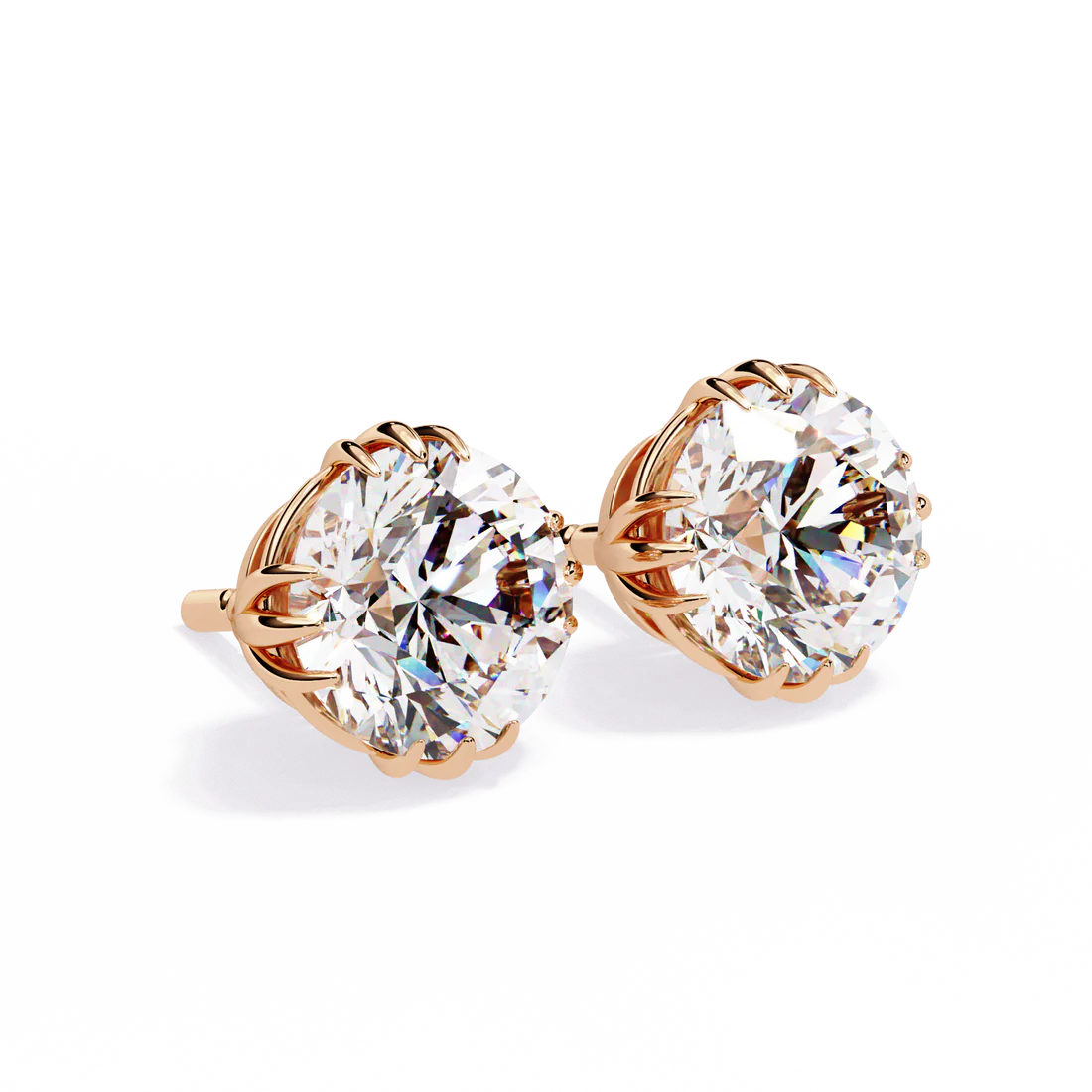 2.80 carat round cut diamond solitaire stud earrings – elegant everyday jewelry