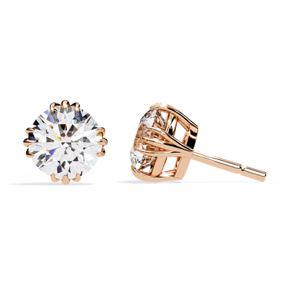 2.80 Carat Round Cut Diamond Solitaire Stud Earrings – Elegant Everyday Jewelry