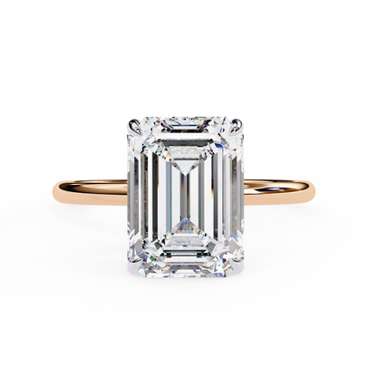2.24 Carat Emerald Cut Hidden Halo Diamond Engagement Ring for Women – Elegant Bridal Jewelry