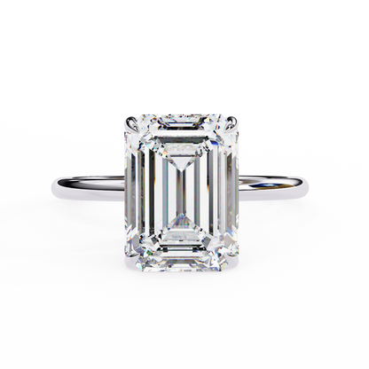 2.24 Carat Emerald Cut Hidden Halo Diamond Engagement Ring for Women – Elegant Bridal Jewelry