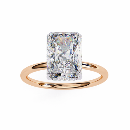 2.20 Carat Radiant Cut Hidden Halo Diamond Engagement Ring for Women – Elegant Bridal Jewelry