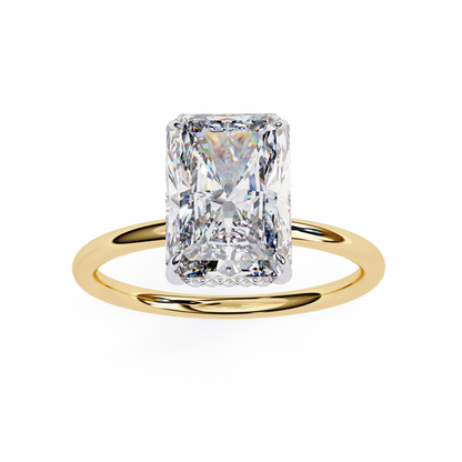 2.20 Carat Radiant Cut Hidden Halo Diamond Engagement Ring for Women – Elegant Bridal Jewelry