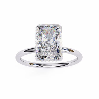2.20 Carat Radiant Cut Hidden Halo Diamond Engagement Ring for Women – Elegant Bridal Jewelry