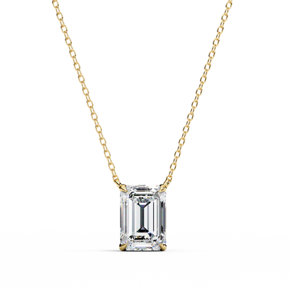 LGD Solitaire Pendant Emerald Stone (1.03ct) In 14K Gold Without Chain