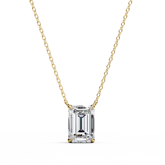LGD Solitaire Pendant Emerald Stone (1.03ct) In 14K Gold Without Chain