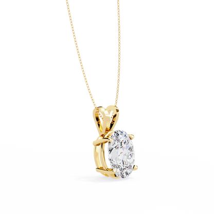 LGD Solitaire Pendant Oval Stone (2.48ct) In 14K Gold Without Chain