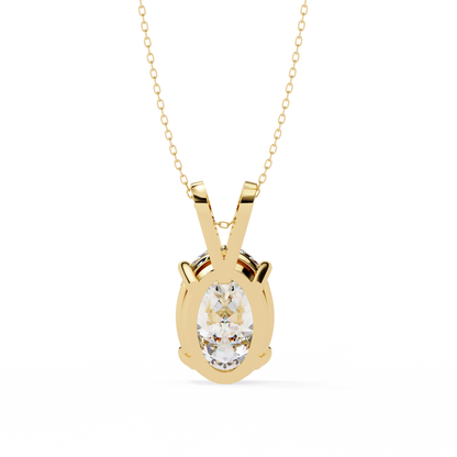 LGD Solitaire Pendant Oval Stone (2.48ct) In 14K Gold Without Chain