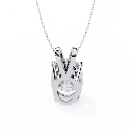 LGD Solitaire Pendant Oval Stone (2.48ct) In 14K Gold Without Chain