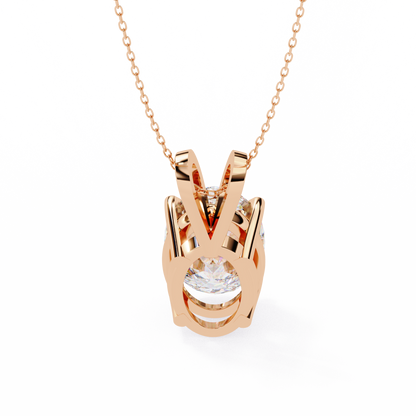 LGD Solitaire Pendant Oval Stone (2.48ct) In 14K Gold Without Chain