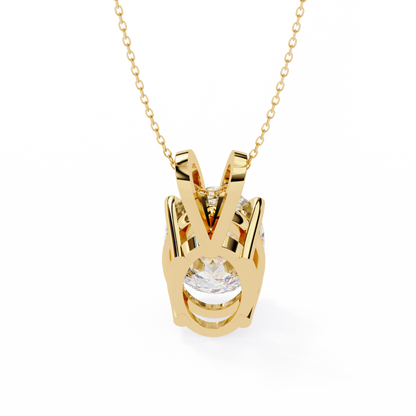 LGD Solitaire Pendant Oval Stone (2.48ct) In 14K Gold Without Chain