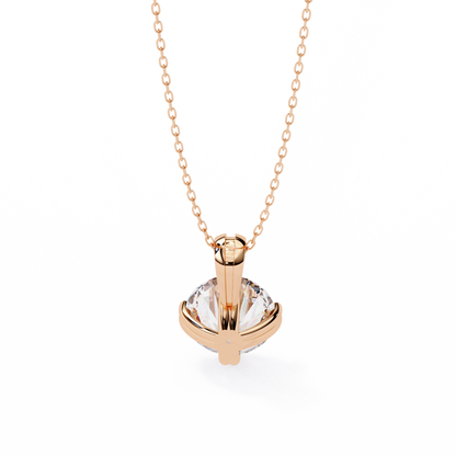 LGD Solitaire Pendant Round Stone (1.98ct) In 14K Gold Without Chain