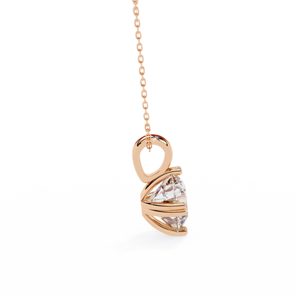 LGD Solitaire Pendant Round Stone (1.98ct) In 14K Gold Without Chain