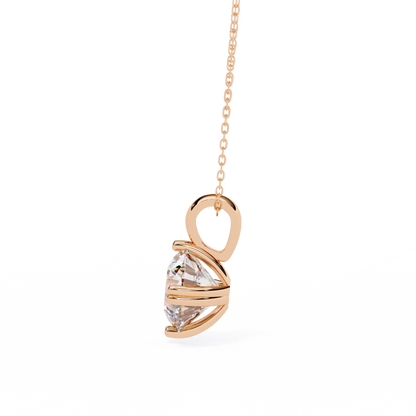 LGD Solitaire Pendant Round Stone (1.98ct) In 14K Gold Without Chain