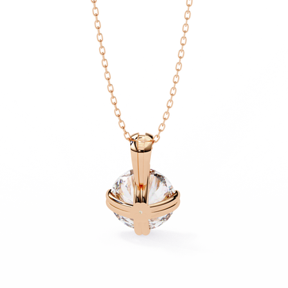 LGD Solitaire Pendant Round Stone (1.98ct) In 14K Gold Without Chain