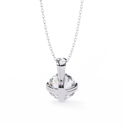 LGD Solitaire Pendant Round Stone (1.98ct) In 14K Gold Without Chain