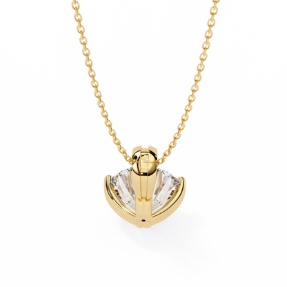 LGD Solitaire Pendant Round Stone (1.98ct) In 14K Gold Without Chain
