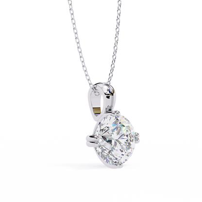 LGD Solitaire Pendant Round Stone (1.98ct) In 14K Gold Without Chain