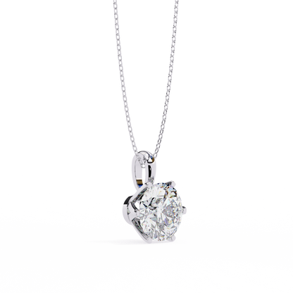 LGD Solitaire Pendant Round Stone (2.2ct) In 14K Gold Without Chain
