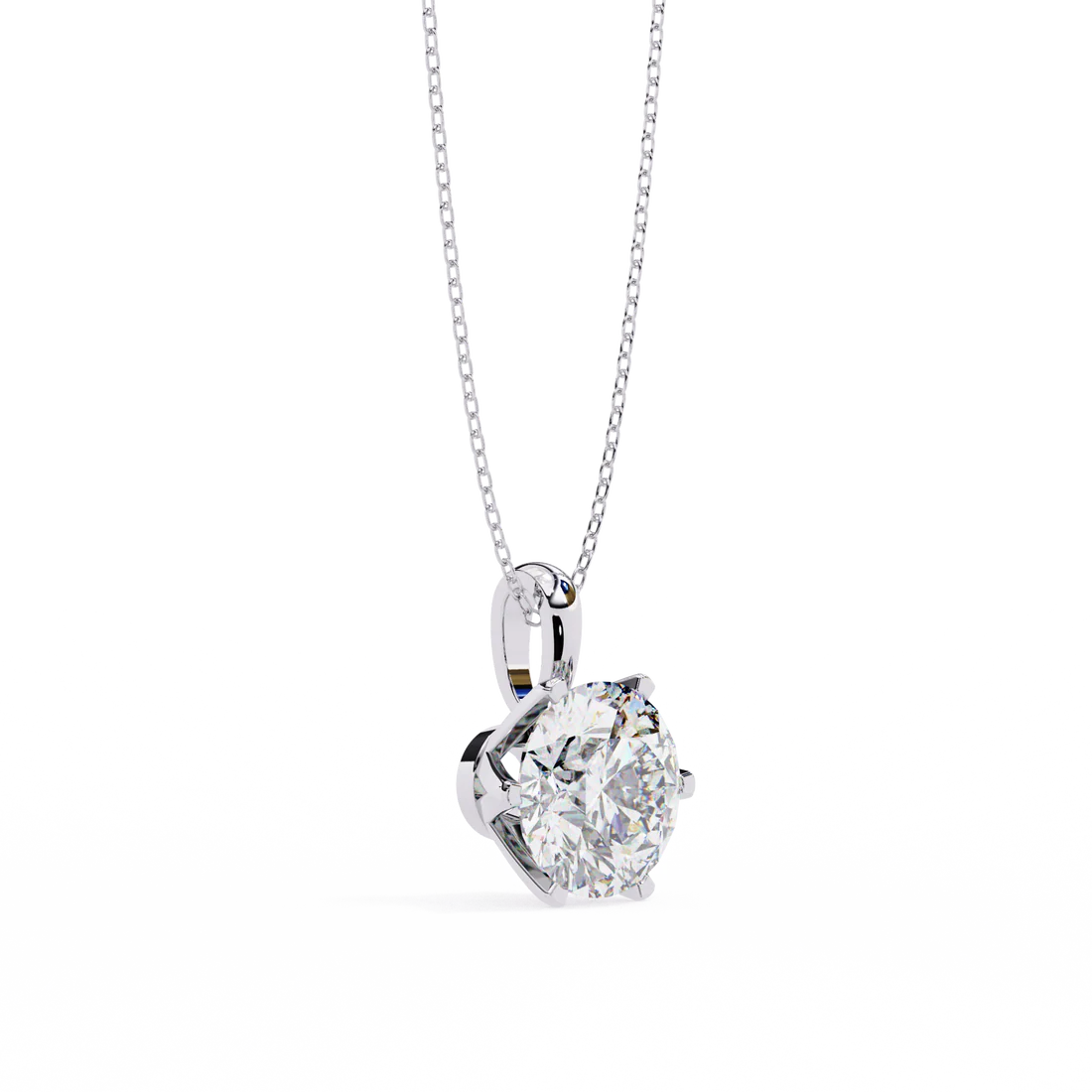 2.00 carat round brilliant cut diamond solitaire pendant necklace - classic jewelry