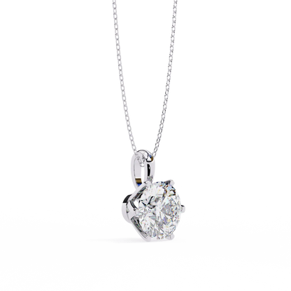 2.00 Carat Round Brilliant Cut Diamond Solitaire Pendant Necklace - Classic Jewelry