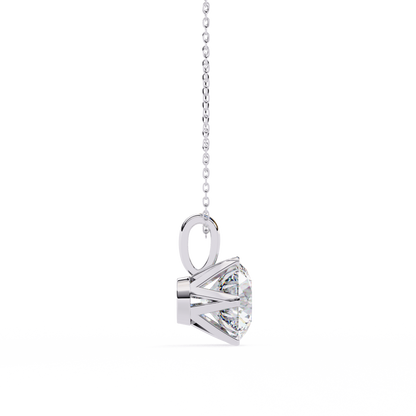 LGD Solitaire Pendant Round Stone (2.2ct) In 14K Gold Without Chain