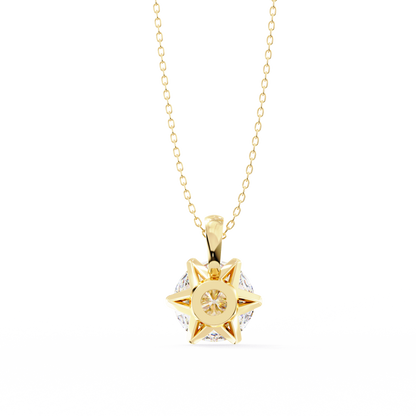 LGD Solitaire Pendant Round Stone (2.2ct) In 14K Gold Without Chain
