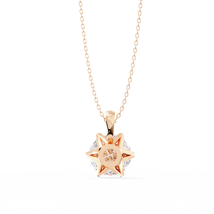 LGD Solitaire Pendant Round Stone (2.2ct) In 14K Gold Without Chain