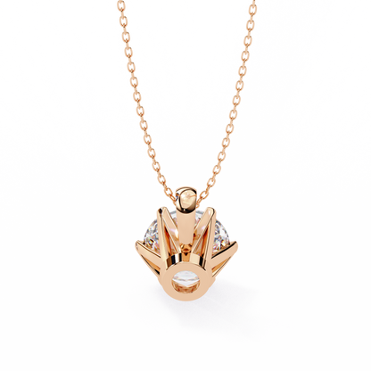 LGD Solitaire Pendant Round Stone (2.2ct) In 14K Gold Without Chain