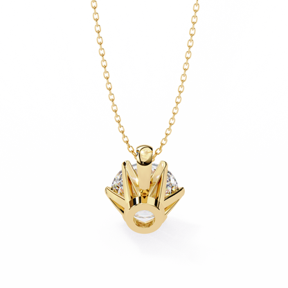 LGD Solitaire Pendant Round Stone (2.2ct) In 14K Gold Without Chain