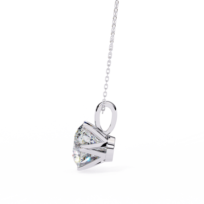 LGD Solitaire Pendant Round Stone (2.2ct) In 14K Gold Without Chain