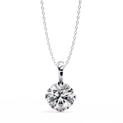 LGD Solitaire Pendant Round Stone (1.84ct) In 14K Gold Without Chain