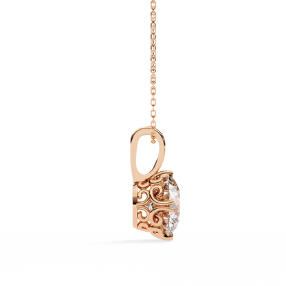 LGD Solitaire Pendant Round Stone (1.84ct) In 14K Gold Without Chain