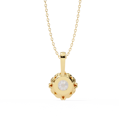 LGD Solitaire Pendant Round Stone (1.84ct) In 14K Gold Without Chain
