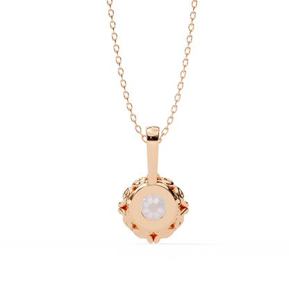 LGD Solitaire Pendant Round Stone (1.84ct) In 14K Gold Without Chain