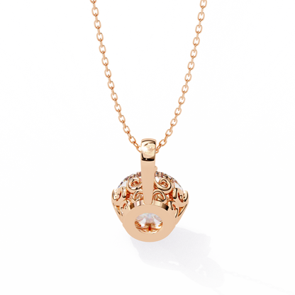 LGD Solitaire Pendant Round Stone (1.84ct) In 14K Gold Without Chain